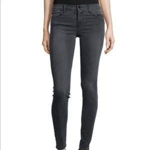 J Brand Jean Super Skinny Night Bird Washed Gray Black Mid Rise Stretch Size 27